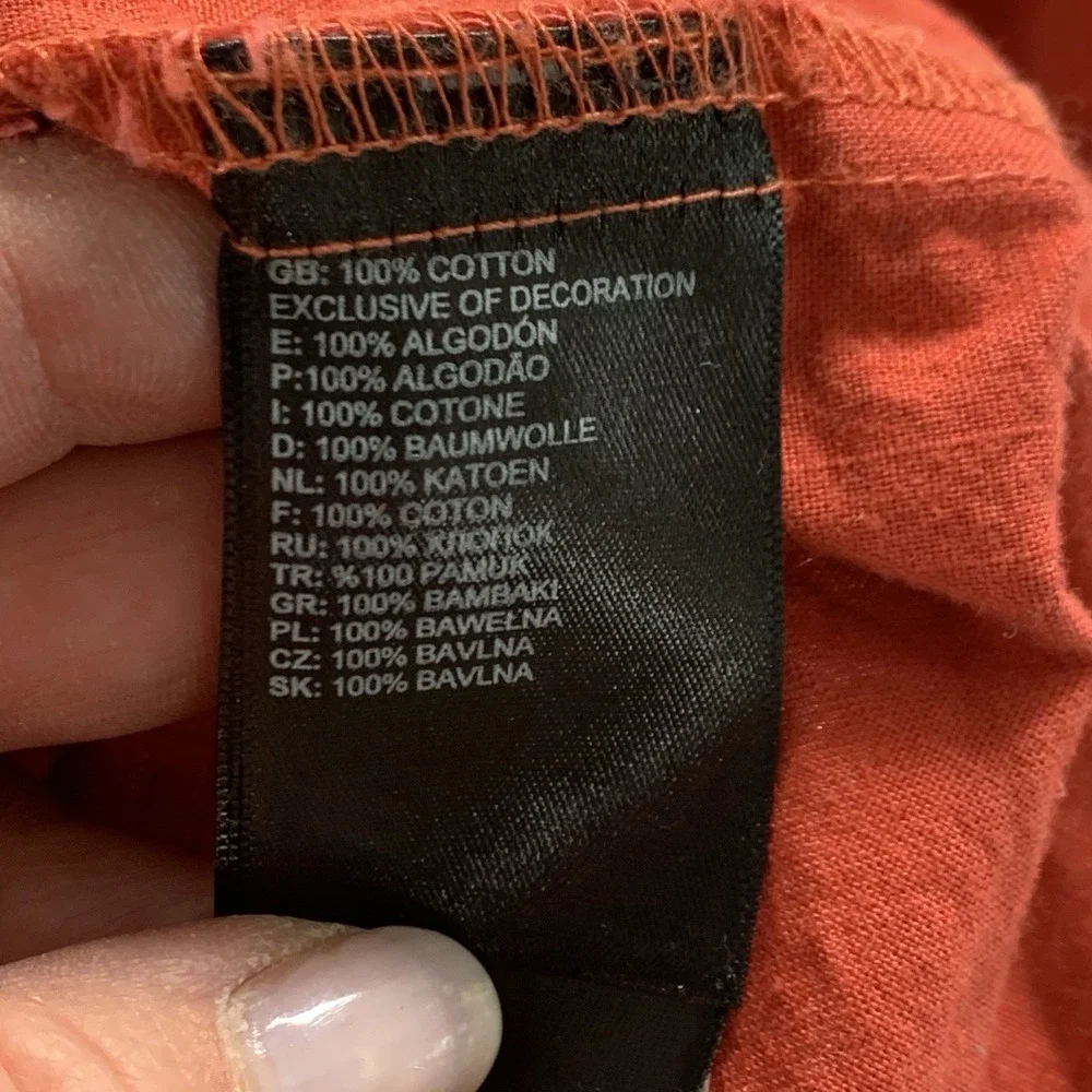 The North Face Men's Size M Orange  Long Sleeve Button Up Camp Shirt Heavyweight